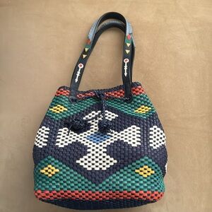 Like new woven leather shoulder bag